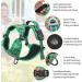 Heele Dog Crockery & Reflective Harness for Medium Dogs | Adjustable Padded Chest Harness - Flower Grass Green XL - Buy Online on GoSupps.com
