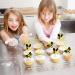Bumble Bee Cupcake Toppers - 36 Glitter Bee Gender Reveal & Baby Shower Cake Decorations - Buy Online on GoSupps.com