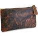 Moonster Leather Pencil Case Beautifully Handcrafted Zippered Pouch That s Made To Last - Elegant Practical Pencil Cases for Adults & Students - Unique 8" x 4" Design with Side Pocket & Keyring Dark Brown - Buy Online on GoSupps.com