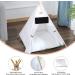 GeerDuo Portable Pet Teepee Tent for Small Dogs/Cats - Washable Sweet Bed with Cushion - White 24 - Buy Online on GoSupps.com