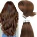 Yilite tape extensions real hair medium brown 60cm 20 pieces/pack 50g tape in extensions real hair invisible silky straight skin weft tape in naturally extensions (60cm #4 medium brown)