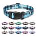 Mercano dog collar adjustable soft nylon comfort & robust patterned dog collar for small medium -sized dog puppies (s checkered blue) s checked blue