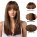 HAIRCUBE Brown Long Straight Wigs with Fringe for Women - Perfect for Daily Wear - Buy Online on GoSupps.com