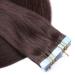 Buy #2 Dark Brown Tape In Hair Extensions - 40cm 100% Remy Real Hair - 10 Tresses (25g Each) | Tresse by Novon - Buy Online on GoSupps.com