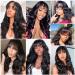 20 Inch Body Wave Wig with Bangs for Black Women - 150% Density Brazilian Virgin Human Hair None Lace Front Wig - Natural Color - Buy Online on GoSupps.com