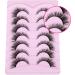 PHKERATA Cat Eye Lashes 15MM - 7 Pairs of Natural Fluffy Wispy Faux Mink Strip Eyelashes with 5ML Glue - Buy Online on GoSupps.com