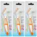 Denture Toothbrush Cleaning Brush Set - 6 Pieces Double Head Soft Bristle Brush for False Teeth - Blue and Orange - Buy Online on GoSupps.com