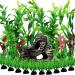 QUOZUO 20 pieces aquarium artificial plants decoration green aquarium plastic plants with resin aquarium cave fish tank accessories