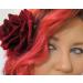 Dark Red Velvet Rose Hair Flower Clip and Pin - Medium | Elegant Accessory - Buy Online on GoSupps.com