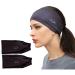 myMareCo Equestrian Headbands for Women, Under Riding Helmet Bands, Sportswear Wide Hair Wrap Suitable for Use with Bike Helmets, Yoga & Hiking 2 Pack Black