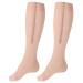 Truform Zipper Compression Stockings - 15-20 mmHg Knee High Medical Socks for Men & Women - Open Toe - Beige - Medium (1 Pair - Buy Online on GoSupps.com