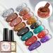 Cycullinyt Glitter Gel Polish Set 8 Colors Shiny UV LED Soak Off Red Silver Purple Glitter Gel Polish Kit Varnish for Fingernail Toenail Manicure DIY Salon at Home - Buy Online on GoSupps.com