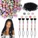 405Pcs Pony Beads Kit for Hair Braids for Women Girls Including 200 Pcs Plastic Pony Beads 10x12 mm 200 Pcs Mini Rubber Bands Soft Elastic Bands 5 Pcs Quick Beader for Women Girls Hair Braids Color