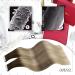 Moresoo 20 Inch Tape in Human Hair Extensions Balayage Brown to Chestnut Brown/Medium Blonde #3/8/22 - 20 Pieces/50g - Real Hair Extensions - Buy Online on GoSupps.com