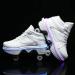 Pairobin Outdoor Roller Skate Shoes - Unisex Multifunctional Deformation Invisible Roller Skates with White LED - Size 2.5 - Buy Online on GoSupps.com