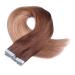 Tape in - on hair extensions - # 4/27 ombre - 40cm - 60 bricks each 4cm wide / 2.5g - 100% remy real hair hair extension / extent with adhesive tape Tress by Novon Hair Exentions 60 Tressen - 40cm / 2.5g 150g each