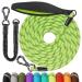 Aystkniet Bungee drag line for dogs 3m 5m 10m 15m 20m 30m shock -absorbing dog leash with padded handle reflective threads lockable hook for medium large dog 5m 8mm green