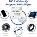 200 Individually Wrapped Glasses Cleaner Wipes for Spectacles, Cameras, Screens & More - Buy Online on GoSupps.com