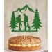 Personalize Pro Couple In The Mountains Cake Topper Double Sided Green Glitter Forest Theme Cake Topper The Couple With Dog At Outdoor Wedding Wedding Cake Toppers Hiking Wedding Cake Topper Couple In The Mountains Green