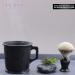 Haryali London Black Shaving Mug - Vintage Style with Knob Handle Design - Heavy Bottom, Impact-Resistant Plastic - For All Genders - Shaving Soap Accessory - Buy Online on GoSupps.com