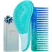 Lily England Detangle Hair Brush & Wide Tooth Comb Christmas Stocking Fillers For Girls - Best Gift for Women Under 10 Pounds & Stocking Filler Idea - Secret Santa Gifts For Women Blue Detangler and Comb Set Blue Glitter