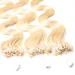 hair2heart Micro Ring Hair Extensions | 100% real Micro Loop human hair | Micro Beads Extension | wavy Hair| #9/0 Light Blonde | 0.5 grams per strand | 20 inch #9/0 20 Inch