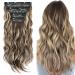 4PCS-11Clips Hair Extensions Clip in Curly Synthetic Clip in Hair Extension Fiber Hair Pieces 22 Inches Long Hair for Women Wavy Hair Pieces for Full Head-Curly #Light Brown mix Ash Blonde 22 Inch Curly #Light Brown mix Ash Blonde