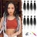 Feshfen Pre Stretched Extension Hair for Braids 55 cm 8 Pre-stretched braided hair ombre black hair extensions yaki-texture synthetics EZ braoid hair extension from black to splinter 55 cm (8 Pack) T1b/60# made of black to splinter