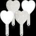 2 Pcs 8.85 Inch Bling Rhinestone Handheld Mirror Dazzling Adorable Heart Shaped Hand Mirrors with Handle Cute Decorative Cosmetic Mirror Portable Travel Glitter Makeup Mirror for Women Girls (Silver)