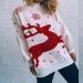 Shop Women's Christmas Snowflake Reindeer Knitting Sweater - Oversized Beige Knitwear (Sizes S-XL) - Buy Online on GoSupps.com