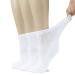 Hugh Ugoli Women's Cotton Diabetic Ankle Socks, Wide, Loose & Stretchy, Seamless Toe & Non Binding Top, Semi Cushion, 3 Pairs 6-9 White