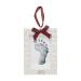 Kate & Milo Babyprint Keepsake Holiday Ornament, Babys First Christmas Baby Handprint or Footprint Ornament, White Rustic Frame, 2022 2022 Baby Print Ornament