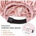 Satin Silk Hair Bonnet for Curly Hair | Adjustable Sleep Cap for Women | Double Layer | Pattern Design | Pink - Buy Online on GoSupps.com