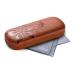 FEFI Hardcase Glasses Case Nature - embossed flower design brown