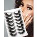 Lashes 20mm Fluffy False Eyelashes Thick Volume Dramatic Cat Eye Lashes 7 Pairs Long Strip Wispy Lashes Pack 8D Cat Eye - Buy Online on GoSupps.com