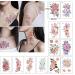CAIJINEW 20 Sheets Large Flowers Temporary Tattoos - Waterproof, Long Lasting, Realistic Fake Arm Tattoo Stickers for Women, Girls, and Kids - Color 02 - Buy Online on GoSupps.com