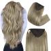 FSHINE PERSCHWANT Extrolance 50cm Huamn Hair Ponytail light brown to blonde blonde with light brown real hair ponytail with clip 100 grams long blond remy human hair #19/8/60 1.Ponytail #19/8/60 50cm