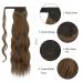 Fine Braid Ponytail Hair Extensions - Long Wavy Curly Clip-In Synthetic Hair in Chestnut Brown & Caramel - 60 cm - Buy Online on GoSupps.com