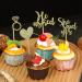 24 Pcs Gold Glitter Wedding Cupcake Toppers He Asked She Said Yes Cupcake Toppers Heart Diamond Ring Wedding Engagement Cupcake Picks Bridal Shower Party Cake Decorations - Buy Online on GoSupps.com