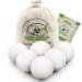 Wooly Heroes dryer balls made of wool biologically environmentally friendly 6-pack XL reusable fabric softener with a free eBook for natural laundry (everything white) single-colored