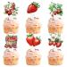 Keaziu 36 Pack Red Strawberry Cupcake Toppers Strawberry Theme Party Cupcake Picks for Birthday Wedding Party Baby Shower Summer Garden Party Decoration Supplies Strawberry 2024-2