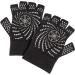 Gaiam Grippy Yoga Gloves - Black/Grey | Non-Slip Grip for Enhanced Yoga Practice - Buy Online on GoSupps.com