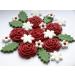 24x Red Roses Holly Leaves Christmas Cake Toppers Edible Winter Sugar Flowers Cake Cupcake Decorations - Buy Online on GoSupps.com