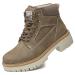 ANJOUFEMME Womens Hiking Snow Winter Boots 9 114-khaki