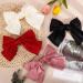 4 Pack Bows Hair Clip for Women Silky Satin Hair Bows Big Bowknot Hairpin with Ribbon Solid Color French Hair Barrette for Women Girls Red+Black+White+Pink - Buy Online on GoSupps.com
