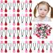 36 Pcs Hair Ties Ball Bubble Ponytail Holders for Girls Colorful Twinbead Bubble Hair Knockers 80s 90s Hair Elastic Accessories for Girls Kids Baby Toddler Children (Pink  Red  White  12 mm) 12 mm Pink  Red  White
