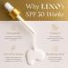 Lino All-In-One Serum with SPF 50 Zinc Oxide Mineral Sun Drops No White Cast Vitamin C Hyaluronic acid Niacinamide Green Tea extract Sun Protection Non-Comedogenic - Buy Online on GoSupps.com