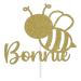 Personalize Pro Bumble Bee Cake Topper Custom Colour Any Name & Any Age Glitter Cake Decoration For 1st 10th 16th 18th 20th 21st 30th 40th 50th 60th 70th 80th Double Sided Glitter Light Gold