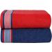 CASA COPENHAGEN 550 GSM 6Pcs Towel Set - Super Soft Egyptian Cotton Towels for Bath, Kitchen & Shower - American Blue & Red - Buy Online on GoSupps.com