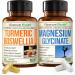 Boswellia Turmeric Curcumin Supplement + Pure Magnesium Glycinate 200mg Bundle Supports Joint Health Sleep Relaxation Muscle & Women s Wellness with Ginger Root Organic Turmeric Powder